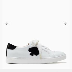 Kate Spade White Sneakers with Black Spade Accent